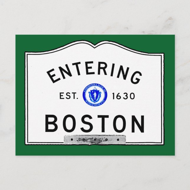 Einreise nach Boston Postkarte (Vorderseite)