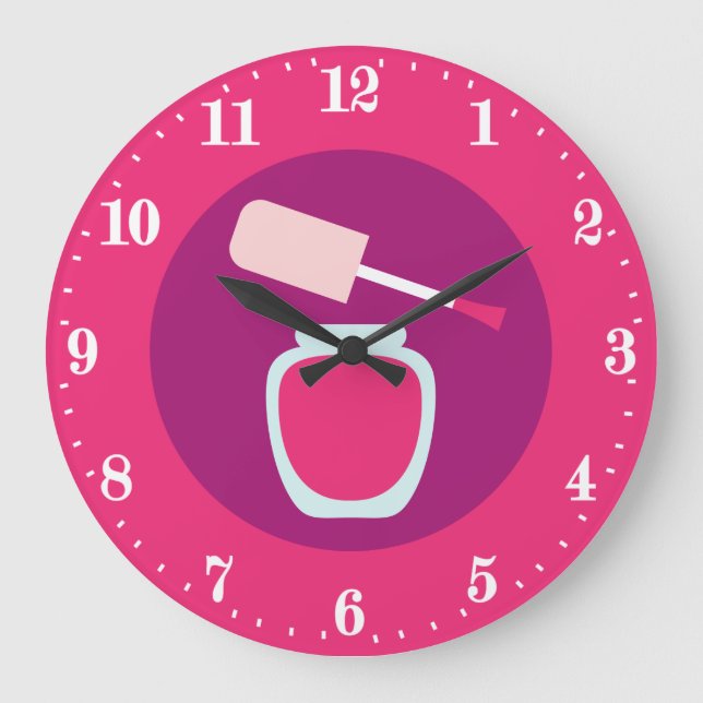 Einrichtung der Niedlichen Nail-Tech-Zimmer Große Wanduhr (Vorderseite)