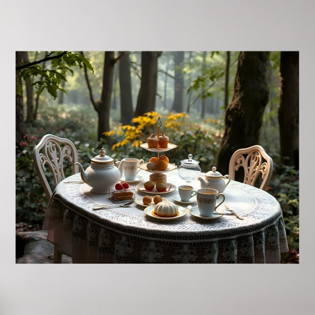 Einrichtung eines Whimsical Afternoon Tea im Mysti Poster (Vorne)