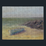 Einrollboot an der Küste Puzzle<br><div class="desc">Tide wird von Marilyn Wendling eingefahren. Das Schiff ruht im Sand,  wenn sich die Wellen nähern.</div>