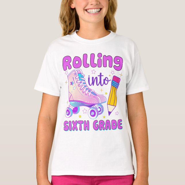 Einrollung in 6. Klasse | Roller-Skaten T-Shirt (Vorderseite)