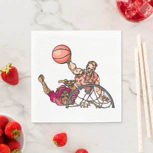 Eins auf einem Basketball Napkins Serviette