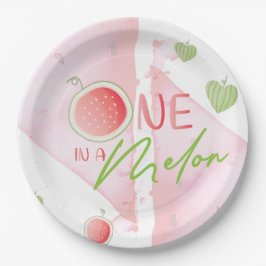 Eins im Niedlichen Sommer in Melon Pappteller