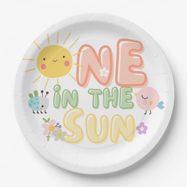 eins in der Sonne Pappteller (Vorderseite)
