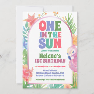 Eins in der Sonne Tropical Sommer 1. Geburtstag Pa Einladung