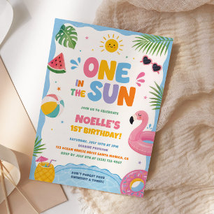 Eins in der Sonne Whimsical Pool Party 1. Geburtst Einladung