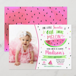 Eins in einem Melon Geburtstag Einladung