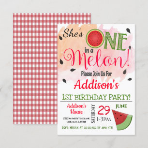 Eins in einem Melon-Party Geburtstagseinladung Einladung