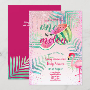 Eins in einem Melon Tropical Flamingo Watermelon P Einladung