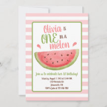 Eins in einem Melon Watermelon Einladung zum 1. Ge