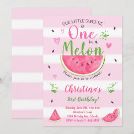 Eins in einem Melon Watermelon Einladung zum 1. Ge