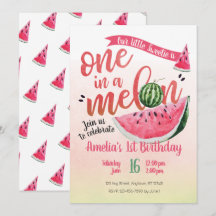 Eins in einem Melon Watermelon Einladung zum erste