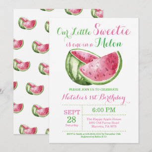 Eins in einem Melon Watermelon Einladung zum erste