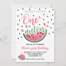 Eins in einem Melon Watermelon Einladung zum Gebur