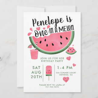 Eins in einem Melon Watermelon Kinder Einladung zu
