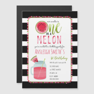 Eins in einem Melon Watermelon Mason Jar ersten Ge Magneteinladung