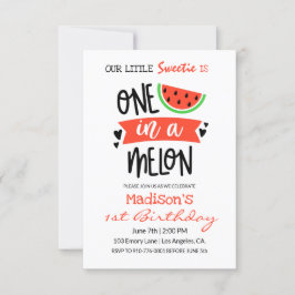 eins in einer Melone | Baby Birthday Einladung