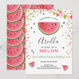 Eins in einer Melone Geburtstag Einladung Watermel