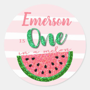 Eins in einer Melone, Wassermelonenaufkleber, Etik Runder Aufkleber