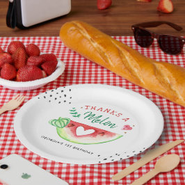 eins in einer Melone | Watermelon Birthday Pappteller