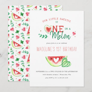 eins in einer Melone Watermelon Erster Geburtsta Einladung
