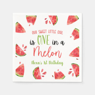 Eins in Melon 1. Geburtstagsparty Wassermelone Serviette
