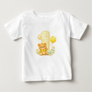 Eins mit Bär 1. Geburtstag Baby T-Shirt
