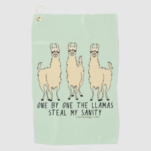 Eins nach dem anderen stehlen die Lamas meine Golfhandtuch