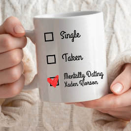 Eins. Nehmen Sie. Mental Verabredet, anpassbar Zweifarbige Tasse