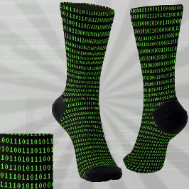 Eins und Zeroes Coding Green für schwarze Programm Socken