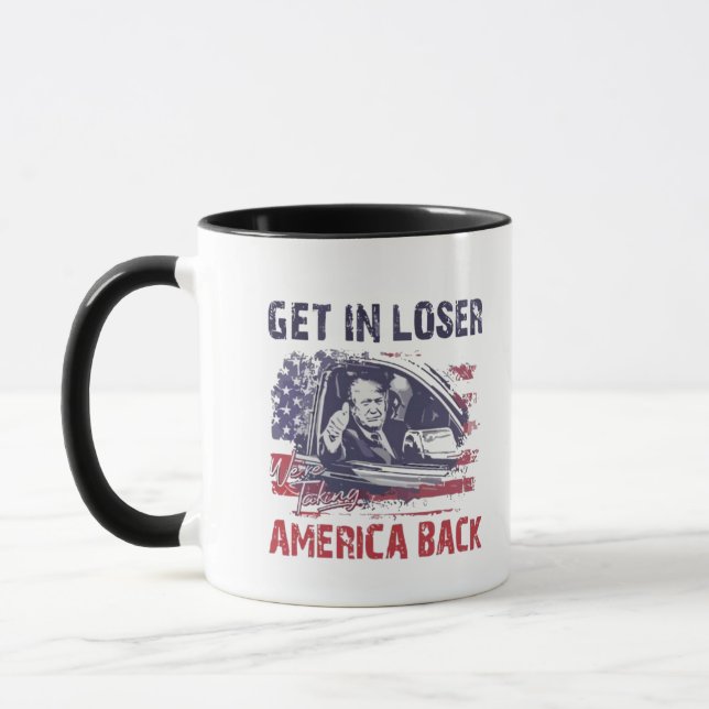 Eins: Wir nehmen Amerika zurück Trump Tasse (Links)