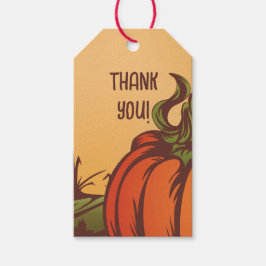 Einsam kürzen eines das Feld. Herbstblätter fallen Geschenkanhänger