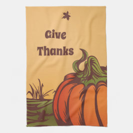 Einsam kürzen eines das Feld. Herbstblätter fallen Geschirrtuch