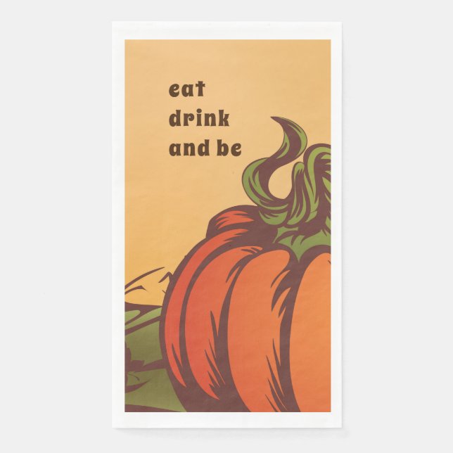 Einsam kürzen eines das Feld. Herbstblätter fallen Serviette (Vorderseite)