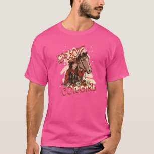Einsame Cowgirl Pferd Südlich Wilder Westen T-Shirt