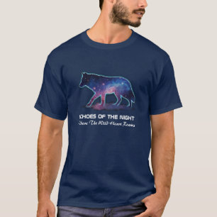 Einsame Galaxie-Wolf-Silhouette (Nacht-Echos) T-Shirt