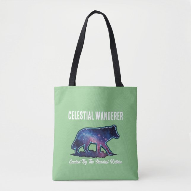 Einsame Galaxie-Wolf-Silhouette Tasche (Vorderseite)