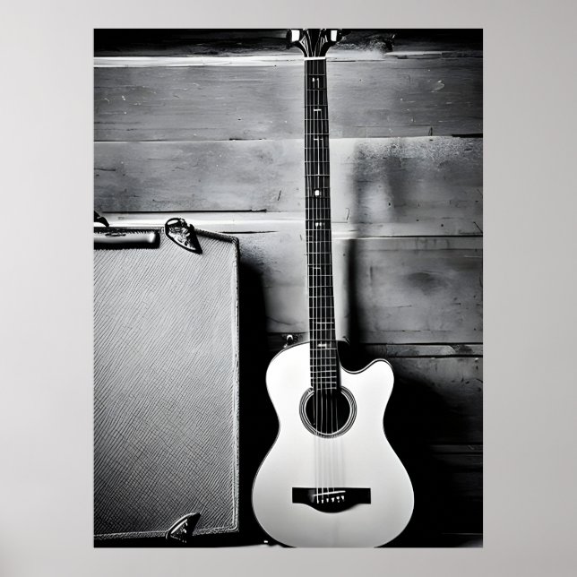 einsame Gitarre Poster (Vorne)