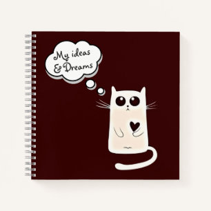 Einsame Herzen Katzen Süß Notizbuch