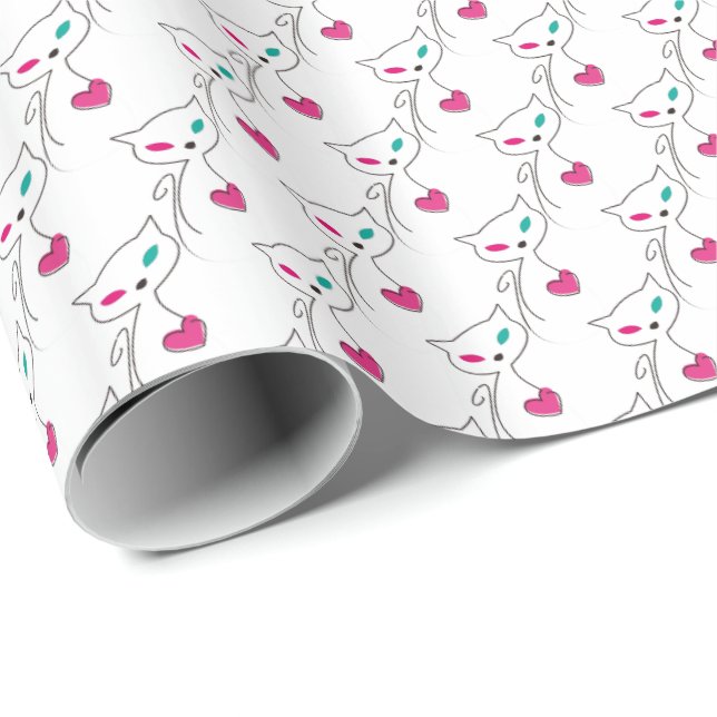 einsame Katze Geschenkpapier (Rolleneckpunkt)