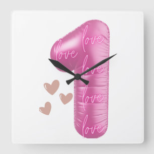EINSAME LIEBE – Einheit, Frieden & positive Vibes Quadratische Wanduhr
