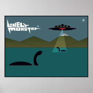 Einsame Monster und UFO Poster