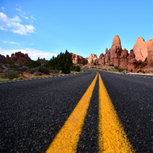 Einsame Straße im Arches National Park Leinwanddruck