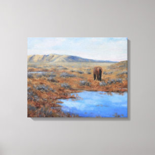 Einsame Weide ausgedehnter Leinwand-Druck Leinwanddruck