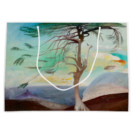 Einsame Zedernbaummalerei Große Geschenktüte