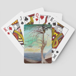 Einsame Zedernbaummalerei Spielkarten