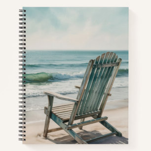 EINSAMER Aquarell-ADIRONDACK-STUHL AM STRAND Notizbuch