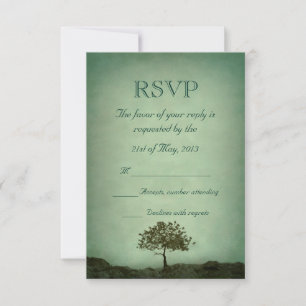 Einsamer Baum Meergrüne Hochzeits-RSVP RSVP Karte