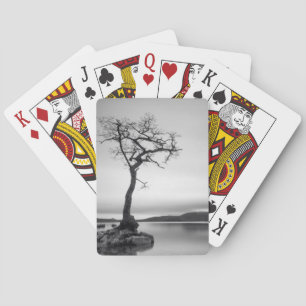 Einsamer bloßer Baum Spielkarten