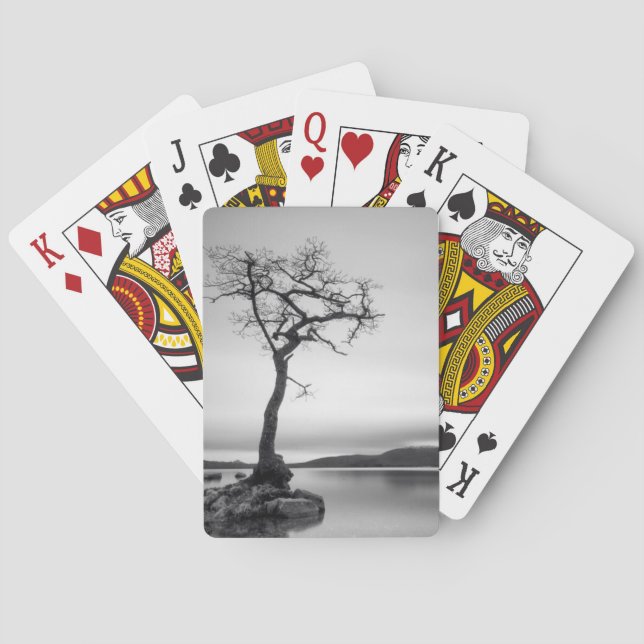 Einsamer bloßer Baum Spielkarten (Rückseite)
